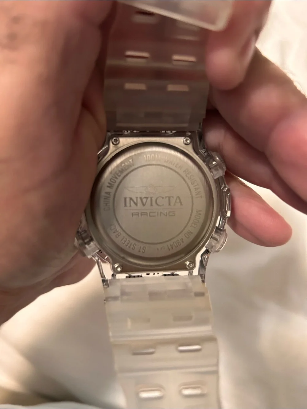 Invicta Clear Resin Digital Chronograph Watch with Black Dial